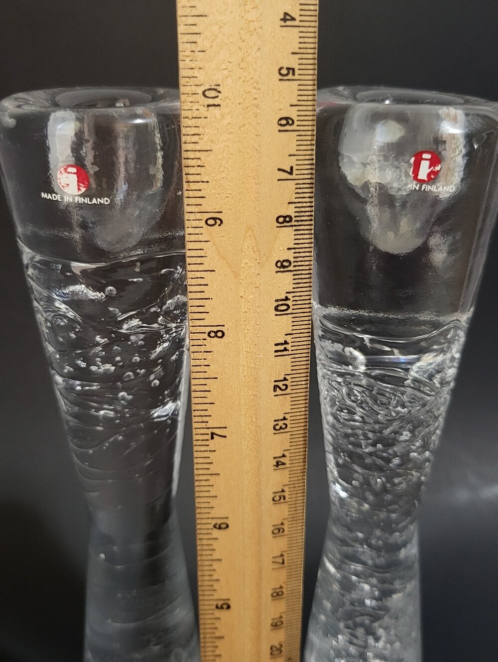 Pair Iittala Arkipelago Hourglass Candlestick Holders Timo Sarpenava Vtg 60s MCM - Picture 12 of 14